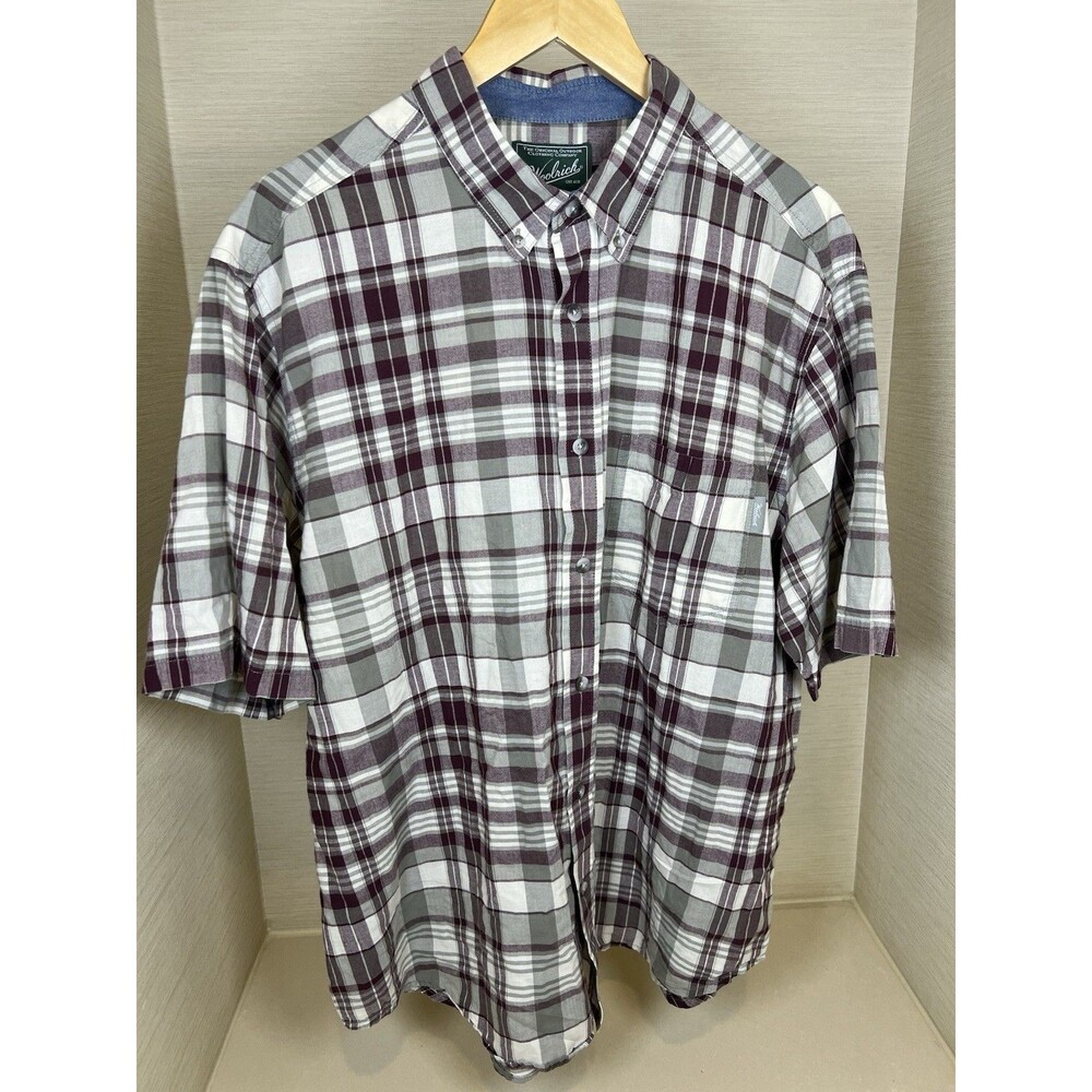 Vintage Woolrich Shirt XL Brown Plaid Indian Madras Cotton Gorpcore 90s
